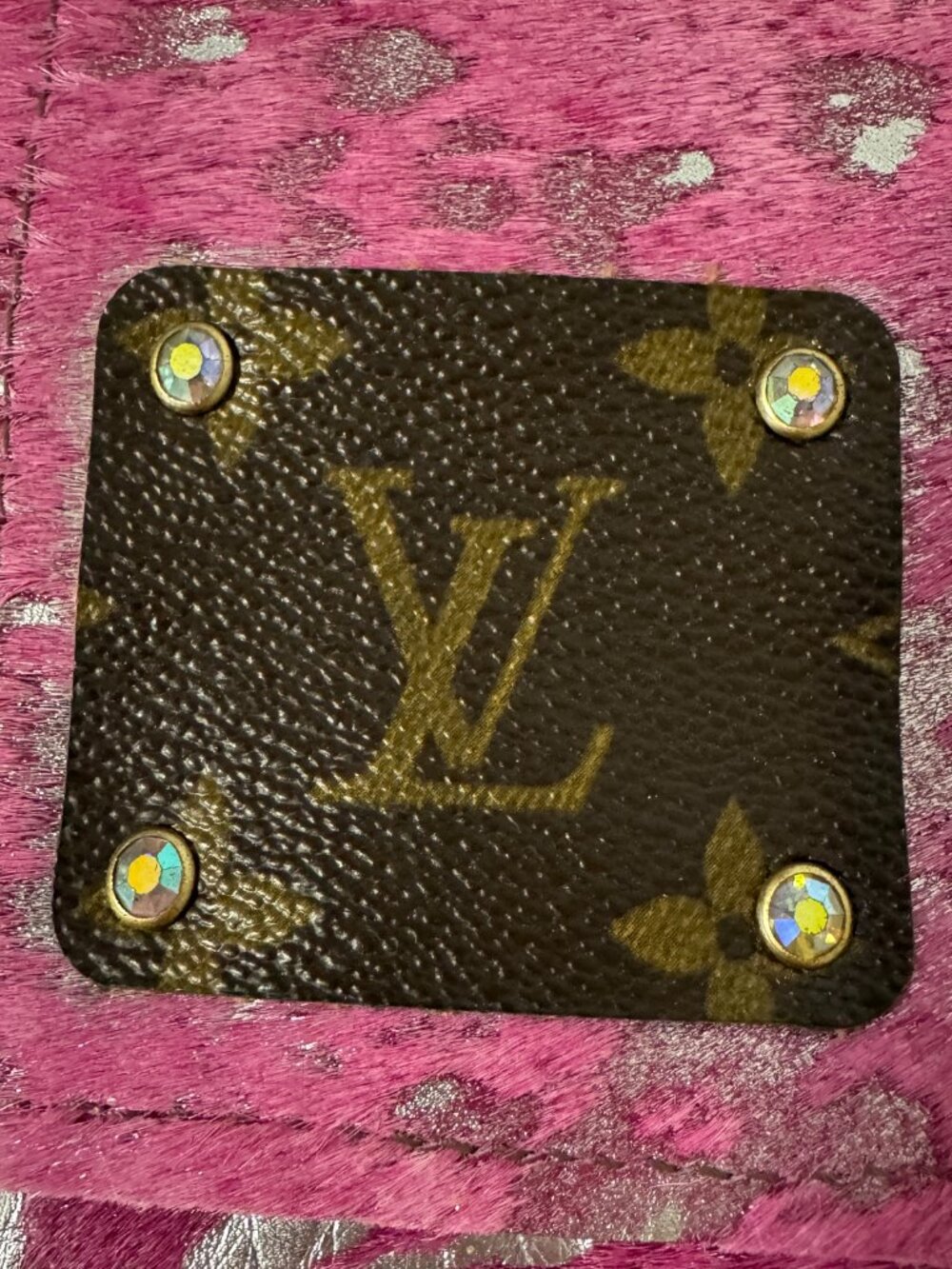Upcycled Pink Pony Hair Leather Clutch Wallet